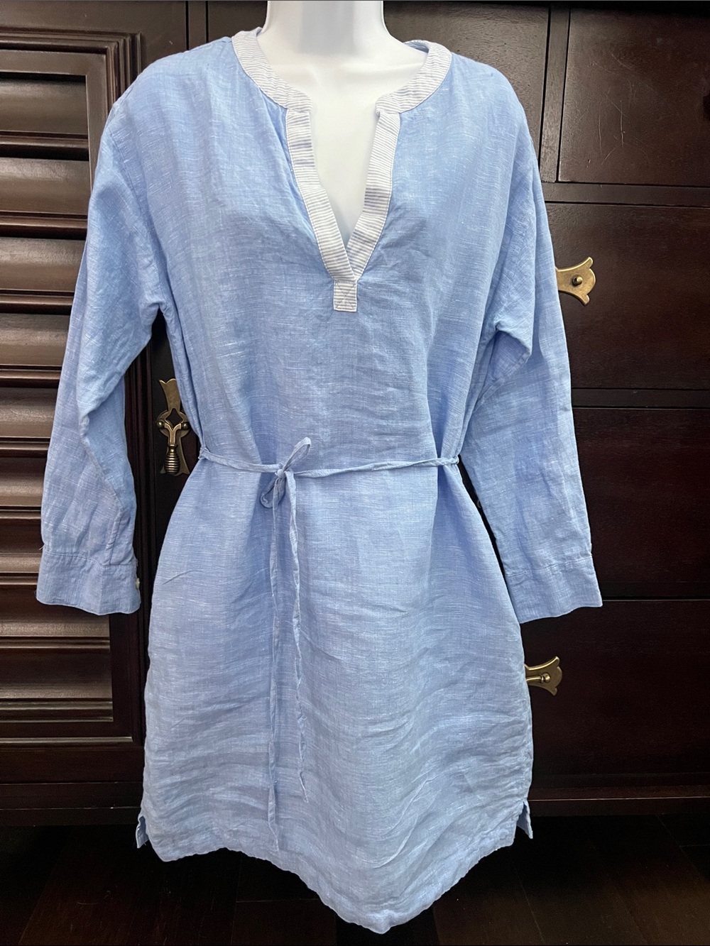 Lou & Grey Blue Striped Linen Tunic PS